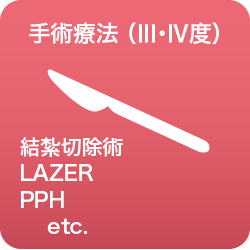 手術療法Ⅲ・Ⅳ度結紮切除術/LAZER/PPH/etc.
